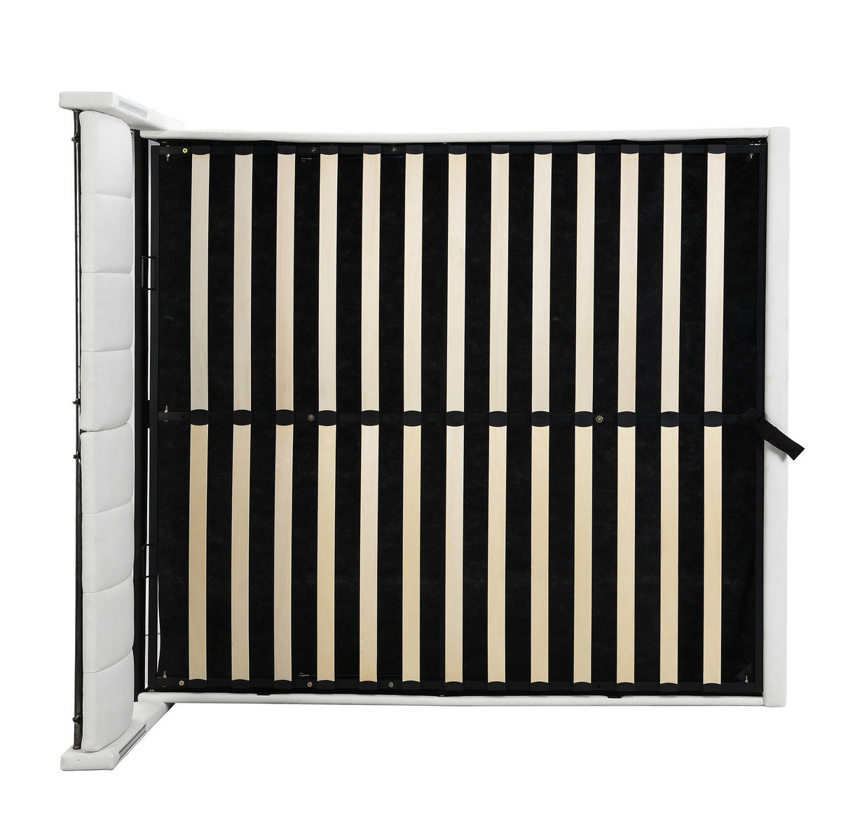 POLSTERBETT aus PU 140x190 cm Weiß mit Bettkasten, LED-Beleuchtung, USB-Anschluss und verstellbarem Kopfteil - Weiß, Kunststoff (140/190cm) - IVMEU
