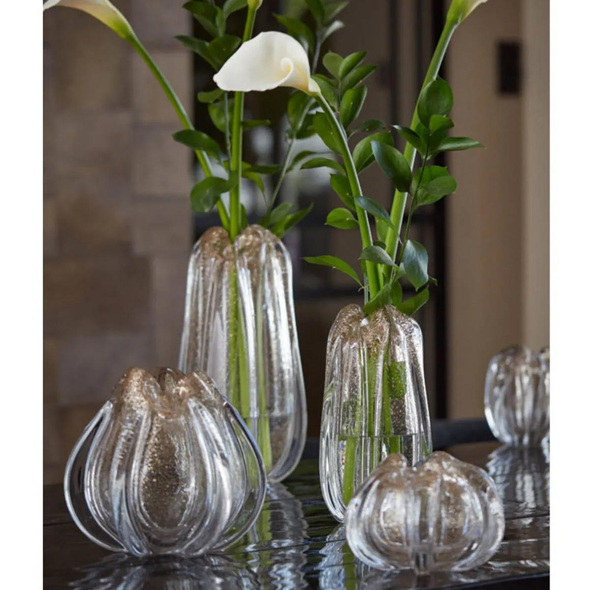 GLASVASE MURELA Ø21x30 cm, Glas, Transparent - Transparent, Glas (30cm) - Light & Living