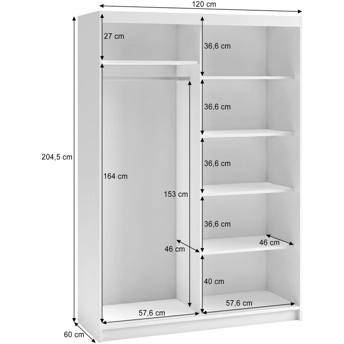 SCHWEBETÜRENSCHRANK Hela 120/205/60 2-türig eiche Artisan/schwarz mit Schubkasteneinsatz - Schwarz/Eiche Artisan, Holzwerkstoff (120/205/60cm) - Beautysofa