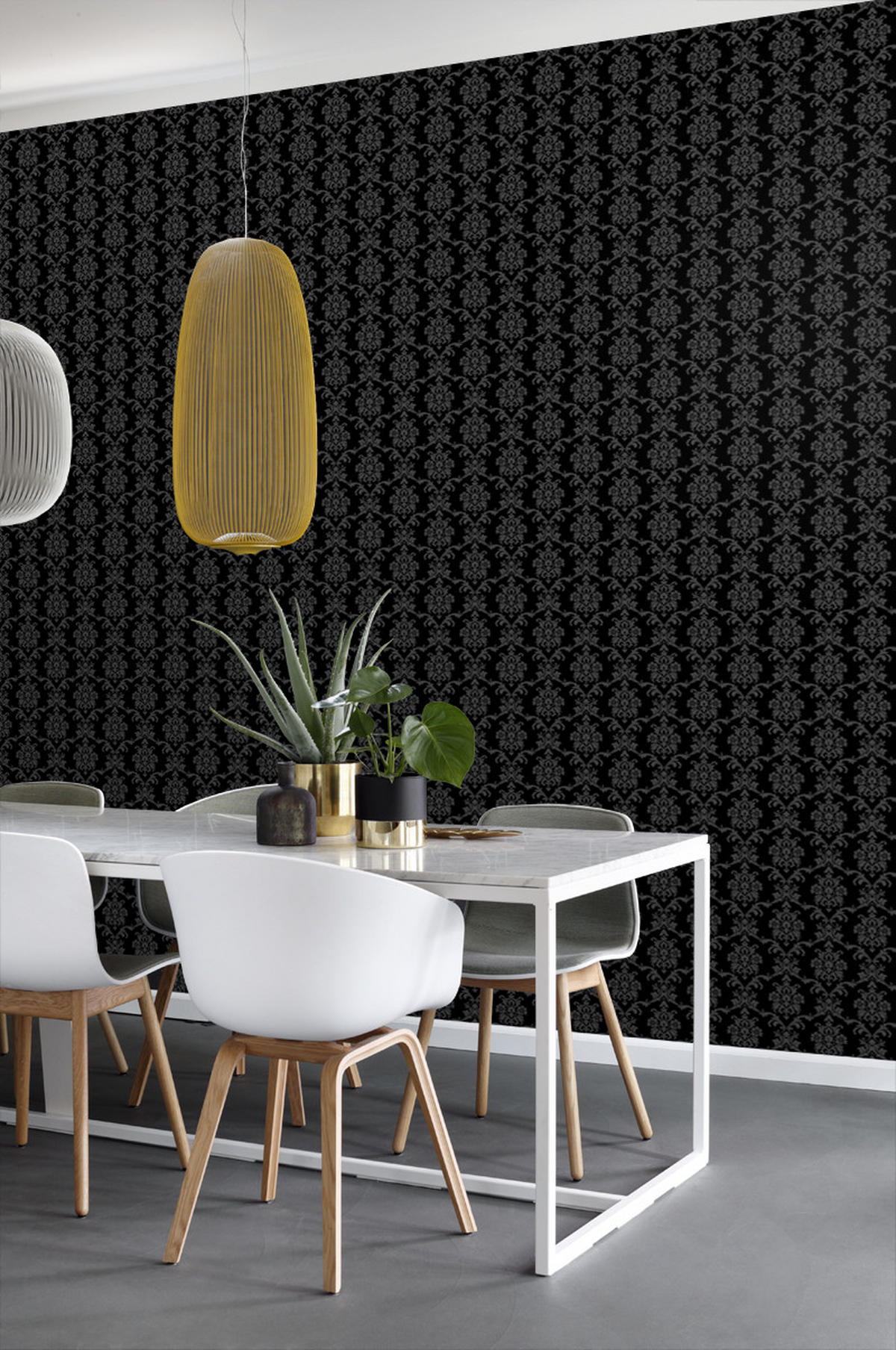 TAPETE Barockmuster 53 cm x 10.05 m - Schwarz, Papier (53/1000cm) - ESTAhome