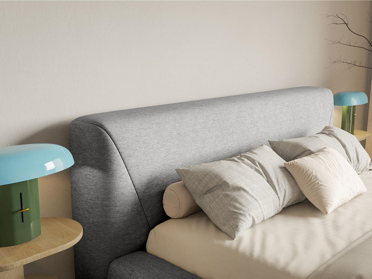 POLSTERBETT Vemmo 160x200 cm, Hellgrau - Hellgrau, Textil (160/200cm) - Fedve