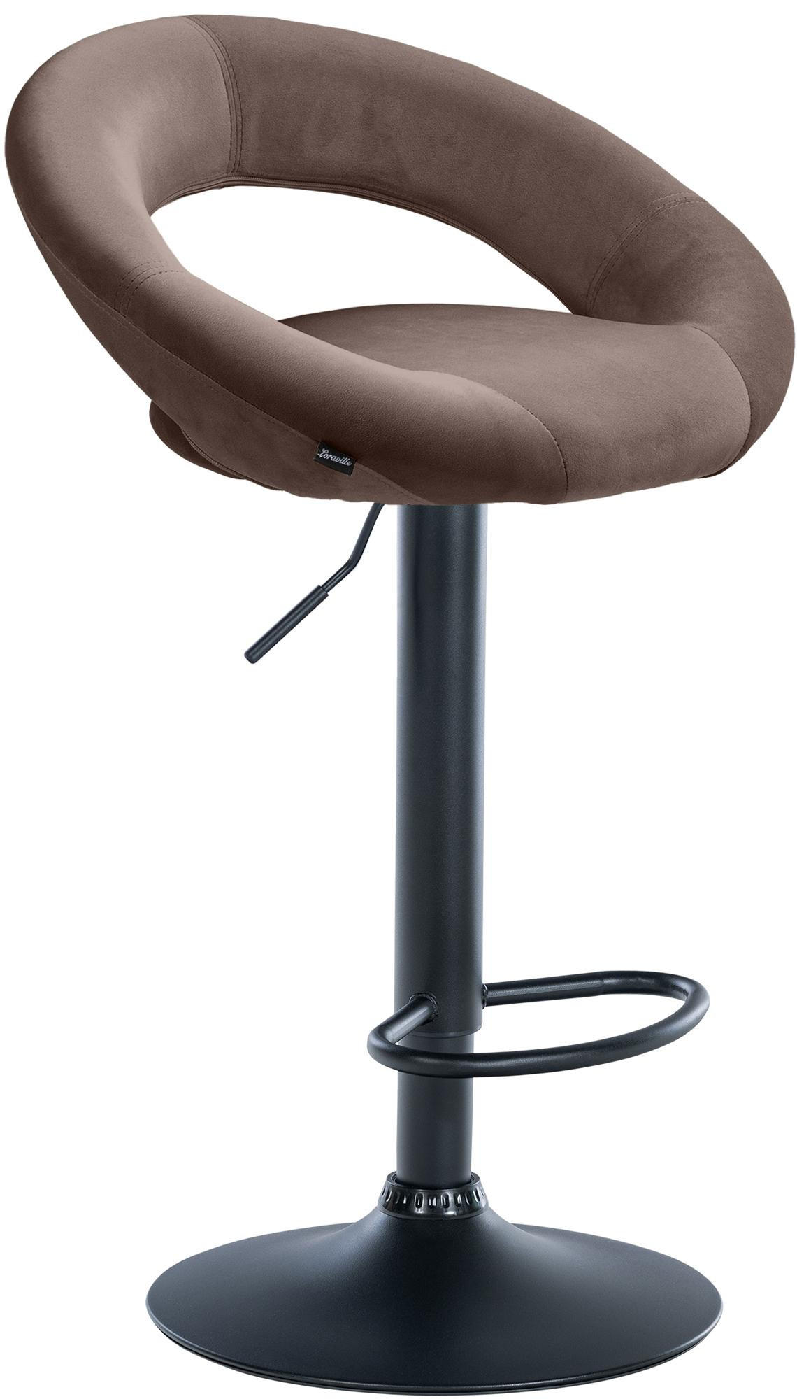 BARHOCKER Samt braun - Schwarz/Braun, Textil/Metall (53/80/47cm) - CLP