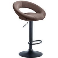 BARHOCKER Samt braun - Schwarz/Braun, Textil/Metall (53/80/47cm) - CLP