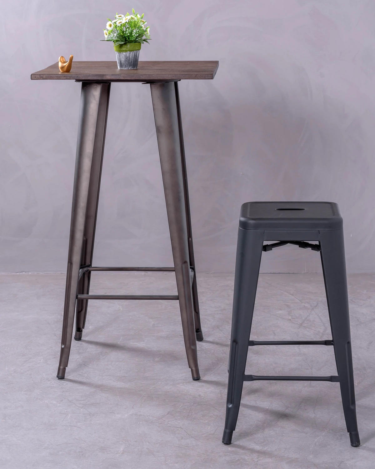 BARHOCKER-SET 4 Stück Metall Schwarz - Schwarz, Metall (41/68/41cm) - Nest Dream