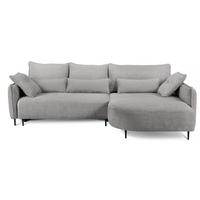ECKSOFA Oblivio Grau Chenille - Schwarz/Grau, Textil/Metall (285/200cm) - Selsey