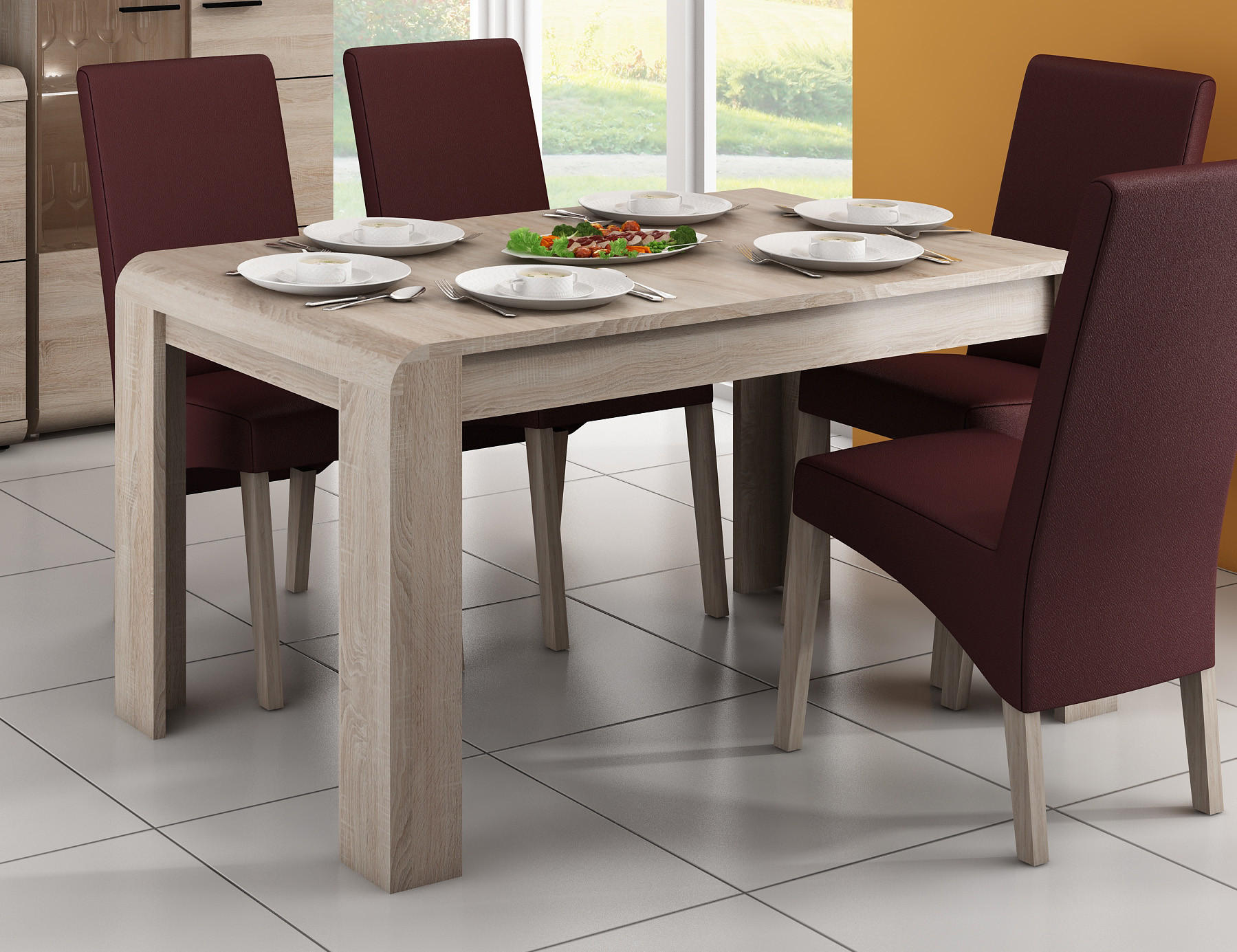 Thumbnail - Feldmann-Wohnen Esstisch, Braun, Holz, Rechteckig,Rechteckig, eckig, 145x76x80 cm, Esszimmer, Tische, Esstische