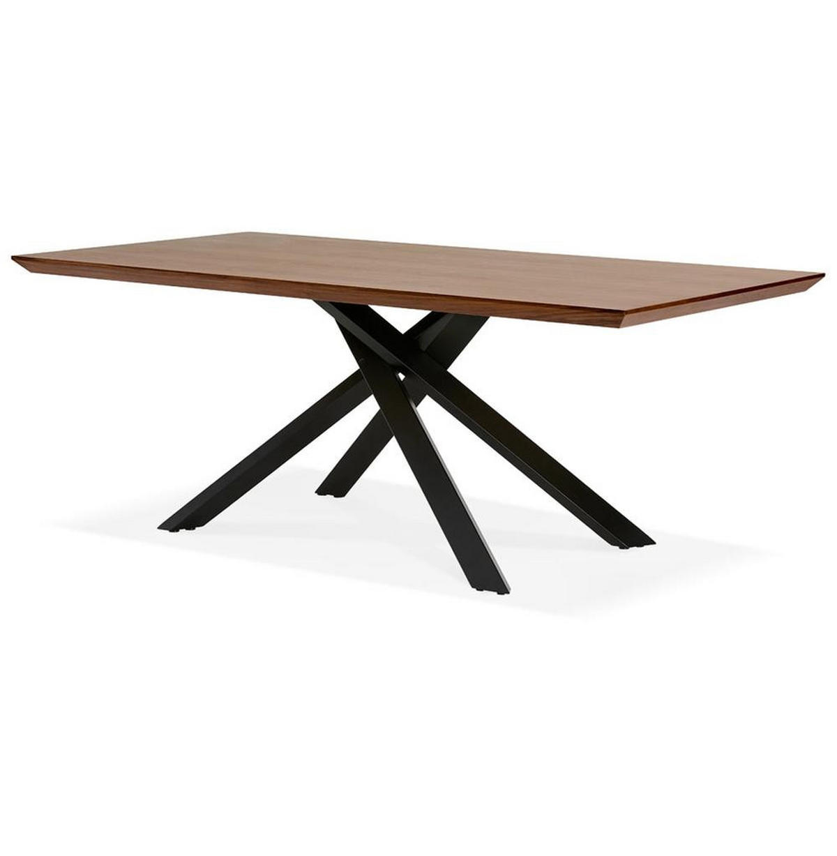 ESSTISCH Massivholz Metall X-Gestell Verschiedene Varianten NERIXO, Braun-Schwarz 200x100x75,5 cm - Schwarz/Braun, Holz/Metall (100/200/76cm) - KADIMA DESIGN