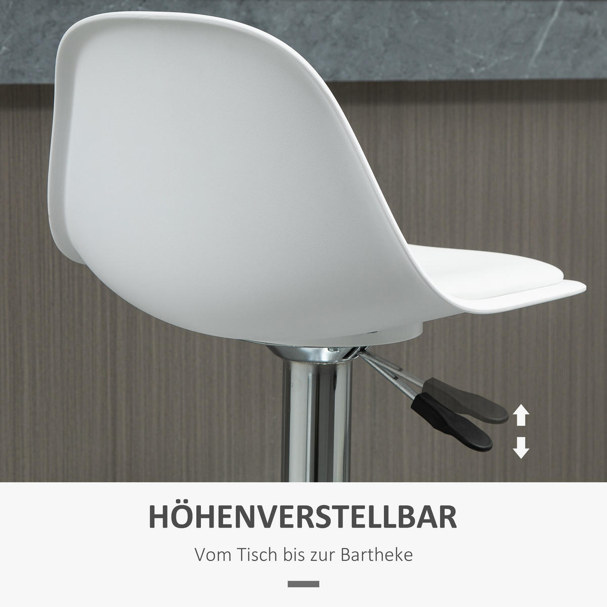 BARHOCKER 2er-Set mit modernem Design bis 120 kg(Ein Stuhl) Barstühle Weiß - Weiß, Kunststoff (42/104/38cm) - HOMCOM