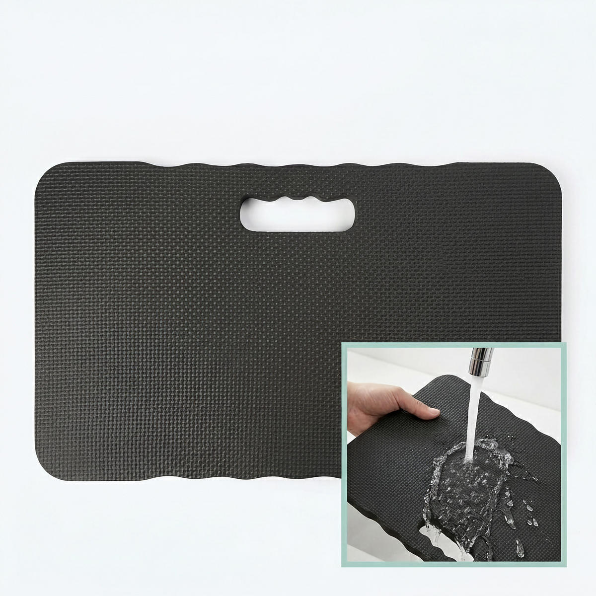PODLOŽKY na kolená, sada 2 ks - čierna, textil (46/28cm) - Relaxdays