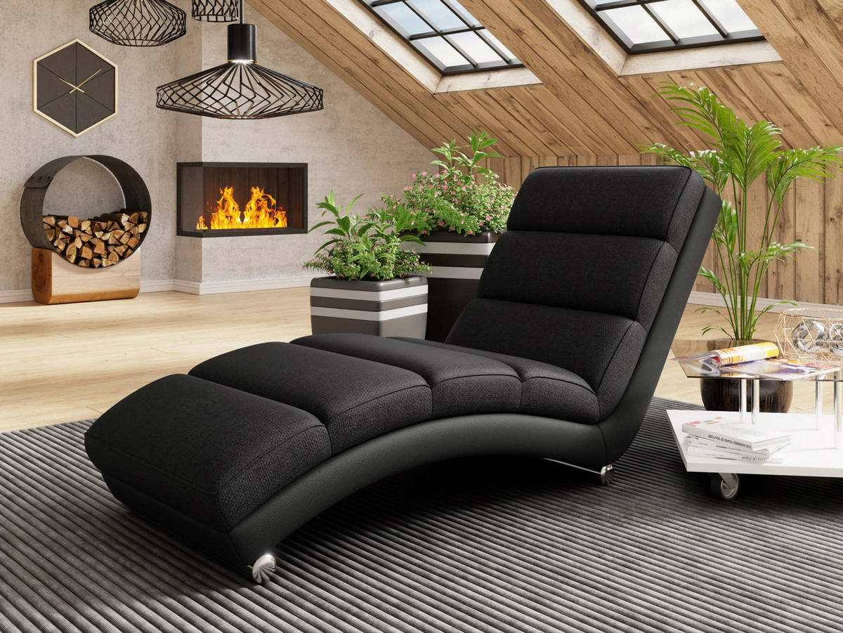 RELAXLIEGE Holiday - Chromfarben/Schwarz, Holz (62/84/180cm) - MIRJAN24