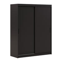 ŠATNÍ SKŘÍŇ S POSUVNÝMI DVEŘMI TELA, 100/205/60 cm 2dveřová, černá - černá, kompozitní dřevo (100/205/60cm) - MASSENO