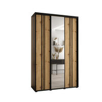 SCHWEBETÜRENSCHRANK 235,2/150/45 3-türig - Schwarz/Eiche Artisan, Holz/Metall (150/235/45cm) - Abiks Möbel