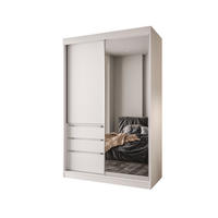SCHIEBETÜRENSCHRANK PARMA 140, 2-türig Kleiderschrank mit 1 Spiegel, Moderne Garderobe, Schrank in Größe: 140 x 216 x 65 cm - Weiß, Holzwerkstoff (140/216/65cm) - O-Sofa