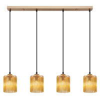 LED HÄNGELEUCHTE LEEDS Gold Acrylstäbe Amber - Goldfarben, Metall (87/12/133cm) - Nowa