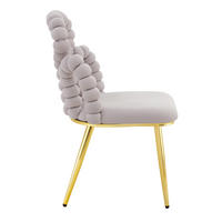 ESSZIMMERSTÜHLE 2er-Set Samt Light Gray mit Open-Back-Design - Hellgrau, Metall (50/86/48cm) - Meubliv