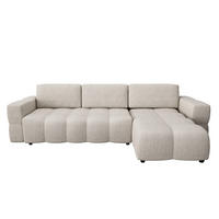 ECKSOFA RECHTS Bouclé-Stoff Beige 286cm - Beige, Textil (286/169cm) - Sia Home