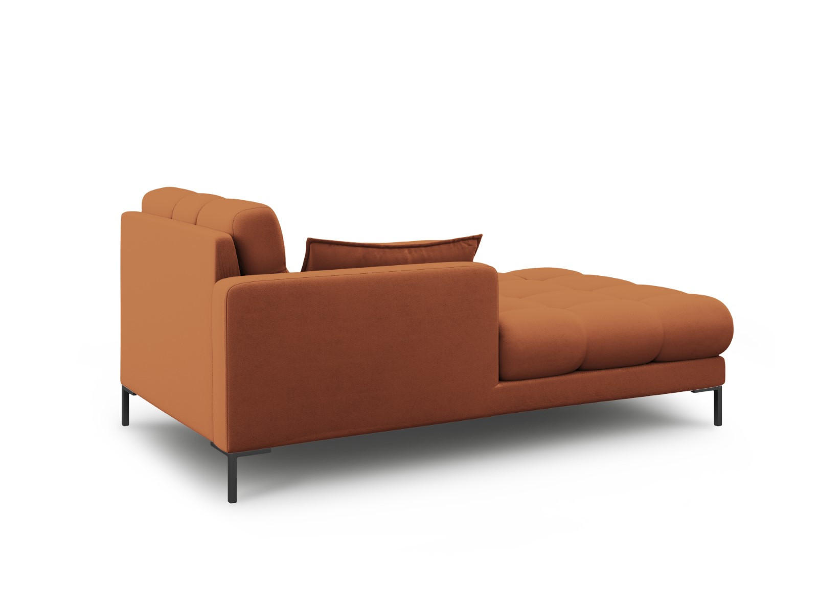 CHAISELONGUE links Mamaia aus strukturiertem Stoff ziegelstein - Braun, Textil (102/75/185cm) - Micadoni