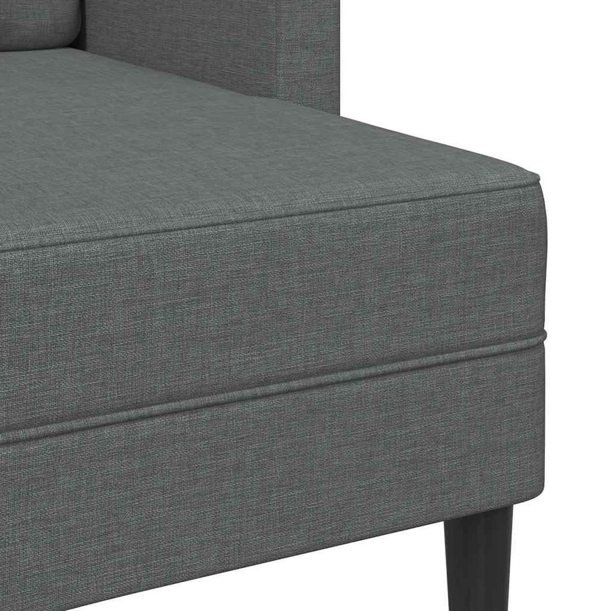 2-SITZER-SOFA Mit Chaiselongue L-Förmig Dunkelgrau 125 Cm Stoff - Grau, Textil (118/85/125cm) - vidaXL