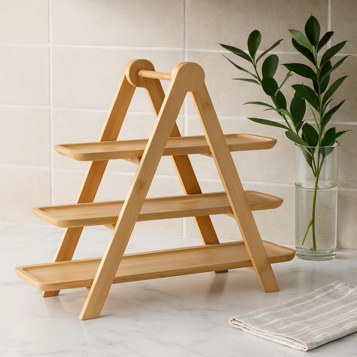 ETAGERE Bambus Flux Braun 43/13/39 cm - Braun, Naturmaterialen (39cm) - Excellent Houseware