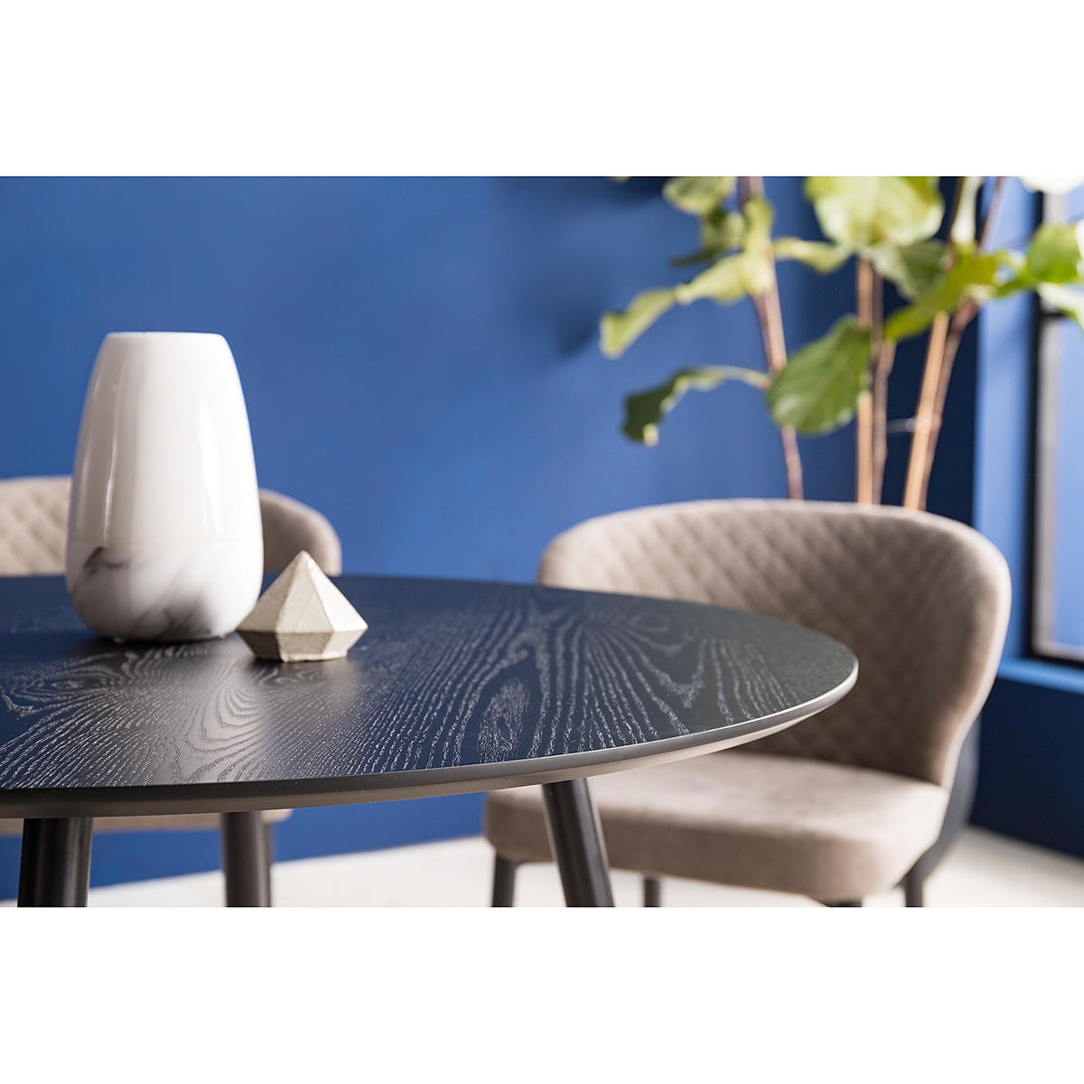 ESSTISCH - Eiche - Eichefarben/Schwarz, Holzwerkstoff/Metall (100/100/75cm) - home24