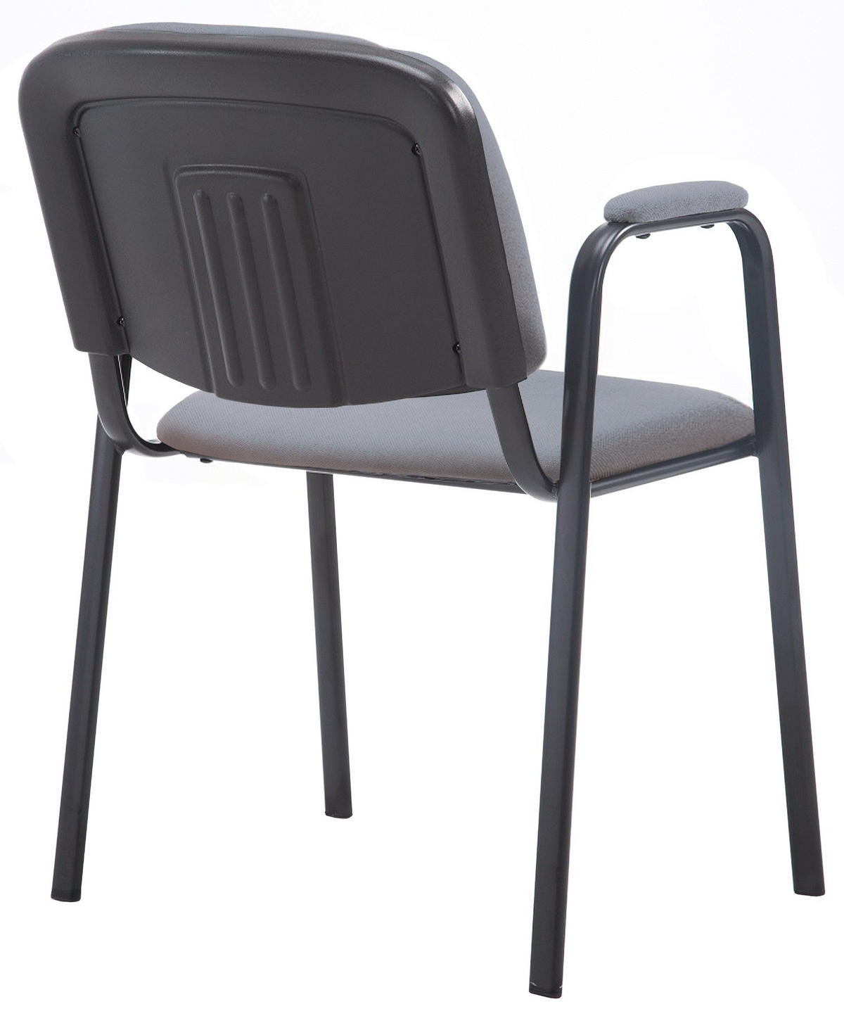 BESUCHERSTUHL Stoff grau - Schwarz/Grau, Textil/Metall (53/79/55cm) - CLP