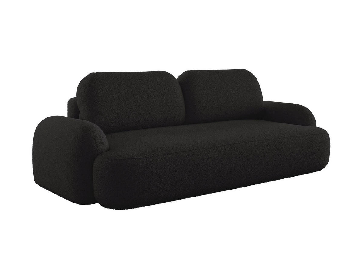 SOFA MOLLY mit Schlaffunktion TERRA FROTTE 14 mit Stauraum - Schwarz, Textil (121/94/255cm) - Bedante