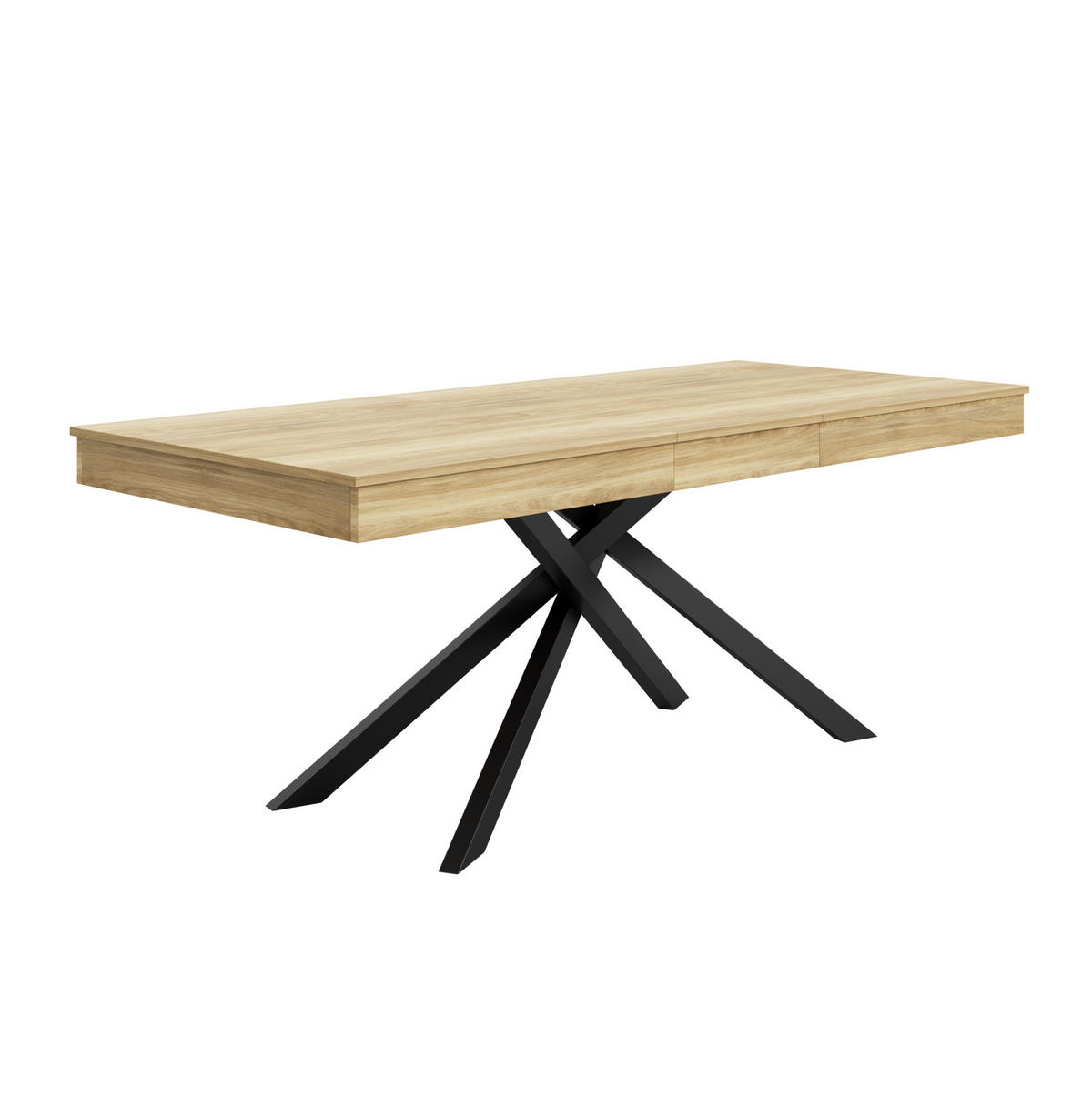 RAZVLAČNI blagovaonski stol 140–180/80 cm za 6–8 osoba, MDF ploča i križne metalne noge, Hrast - boje hrasta, drvni materijal (180/80/76cm) - Redom