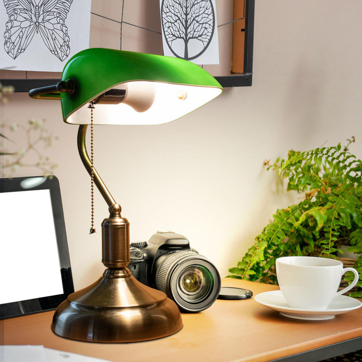 LED TISCHLEUCHTE Metall Glas Grün - Grün, Glas (26/18/36cm)