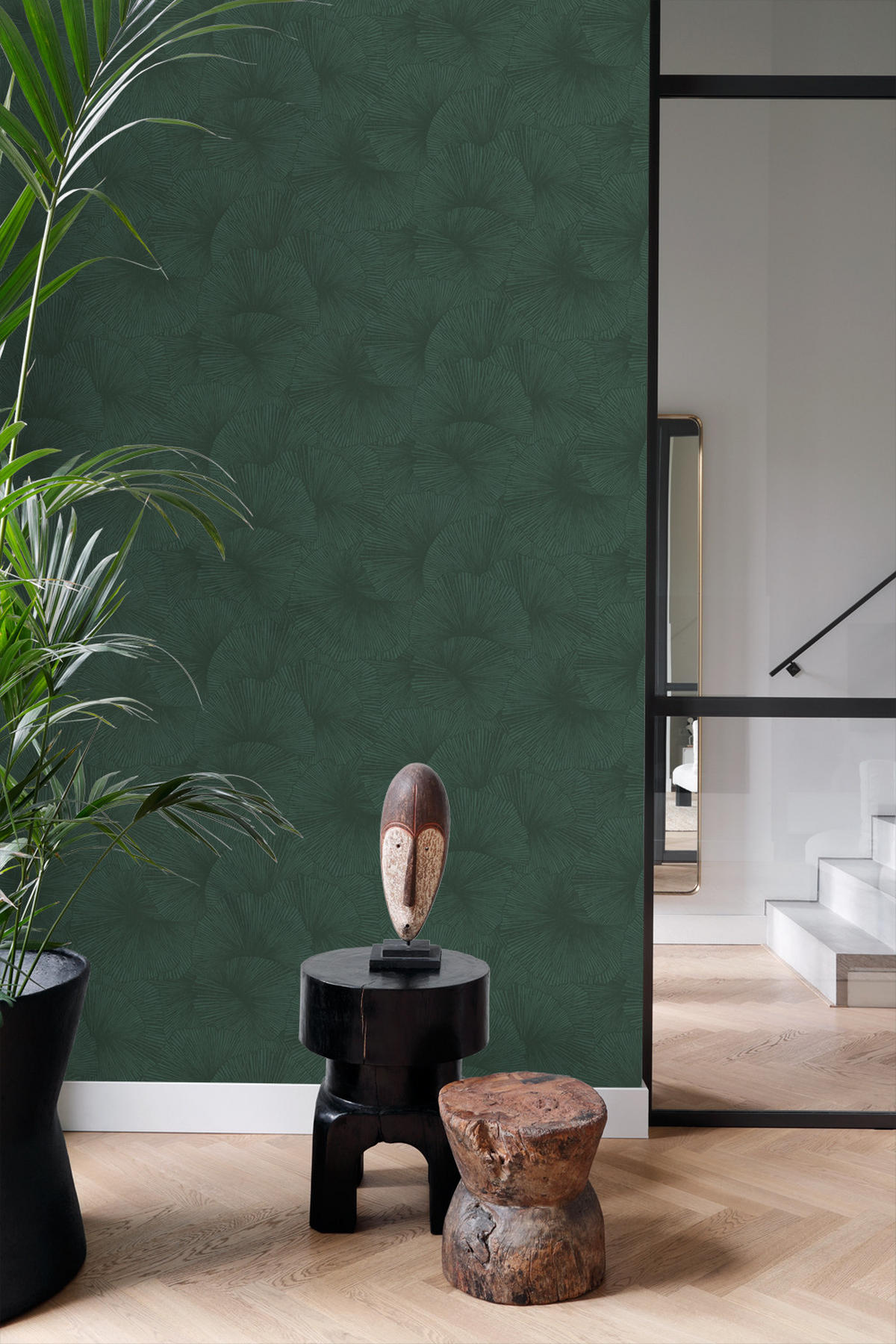 TAPETE 3D Muster Blätter 50 x 900 cm - Grün, Papier (50/900cm) - Origin Wallcoverings
