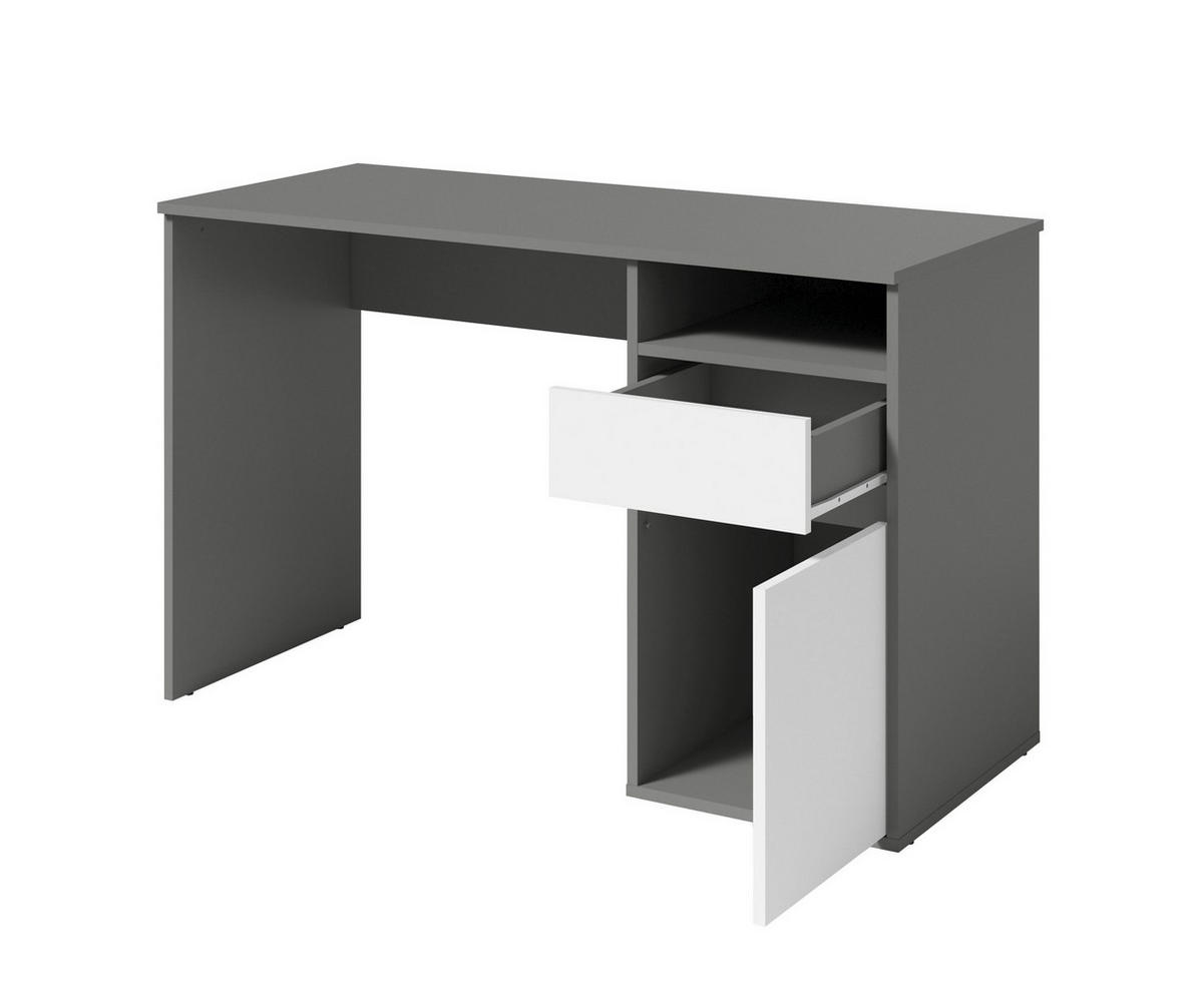 SCHREIBTISCH REGIS 120x53x75,5 cm Bürotisch Computertisch, Graphitfarben - Graphitfarben, Holzwerkstoff (53/120/75.5cm) - MASSENO