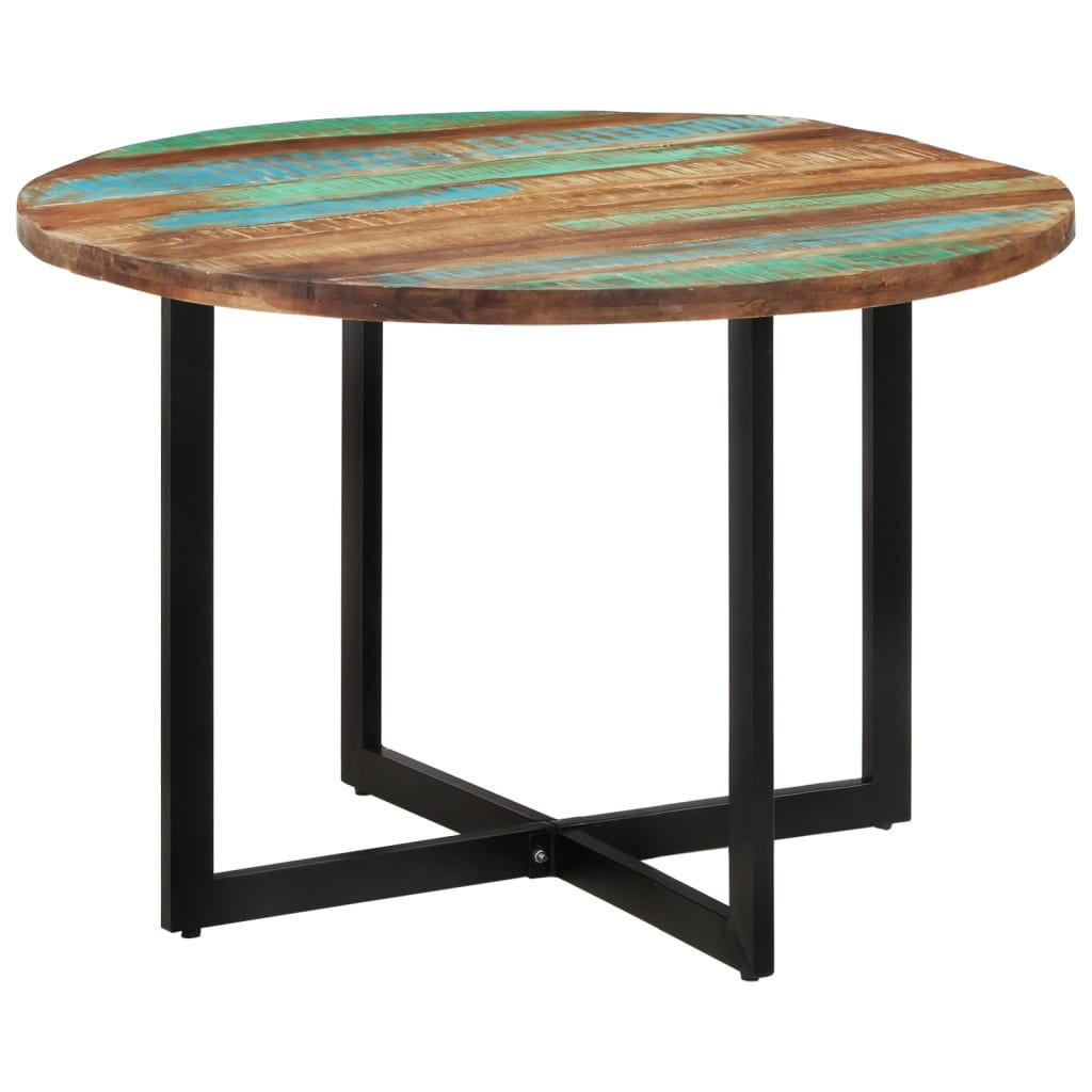 ESSTISCH, Runden, 110/75 cm, aus Recyceltes Massivholz und Eisen - Multicolor, Holz (110/110/75cm) - vidaXL