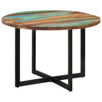 ESSTISCH, Runden, 110/75 cm, aus Recyceltes Massivholz und Eisen - Multicolor, Holz (110/110/75cm) - vidaXL