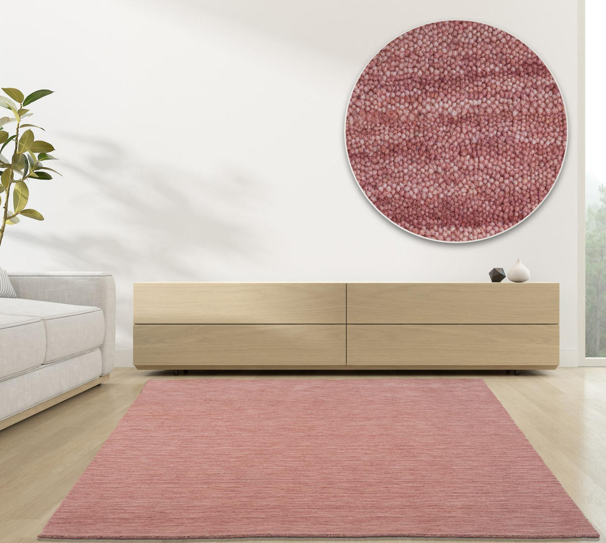 WEBTEPPICH Luxus Designerteppich 195x250 cm - Rosa, Textil (195/250cm) - Rug and Roll