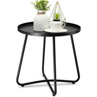 BEISTELLTISCH Stahl Schwarz Wetterfest - Schwarz, Metall (45/45/45cm)