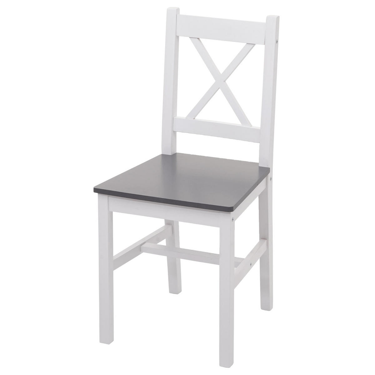 ESSZIMMER-SET Weiß, Grau - Weiß/Grau, Holz (108/86/64cm) - MCW