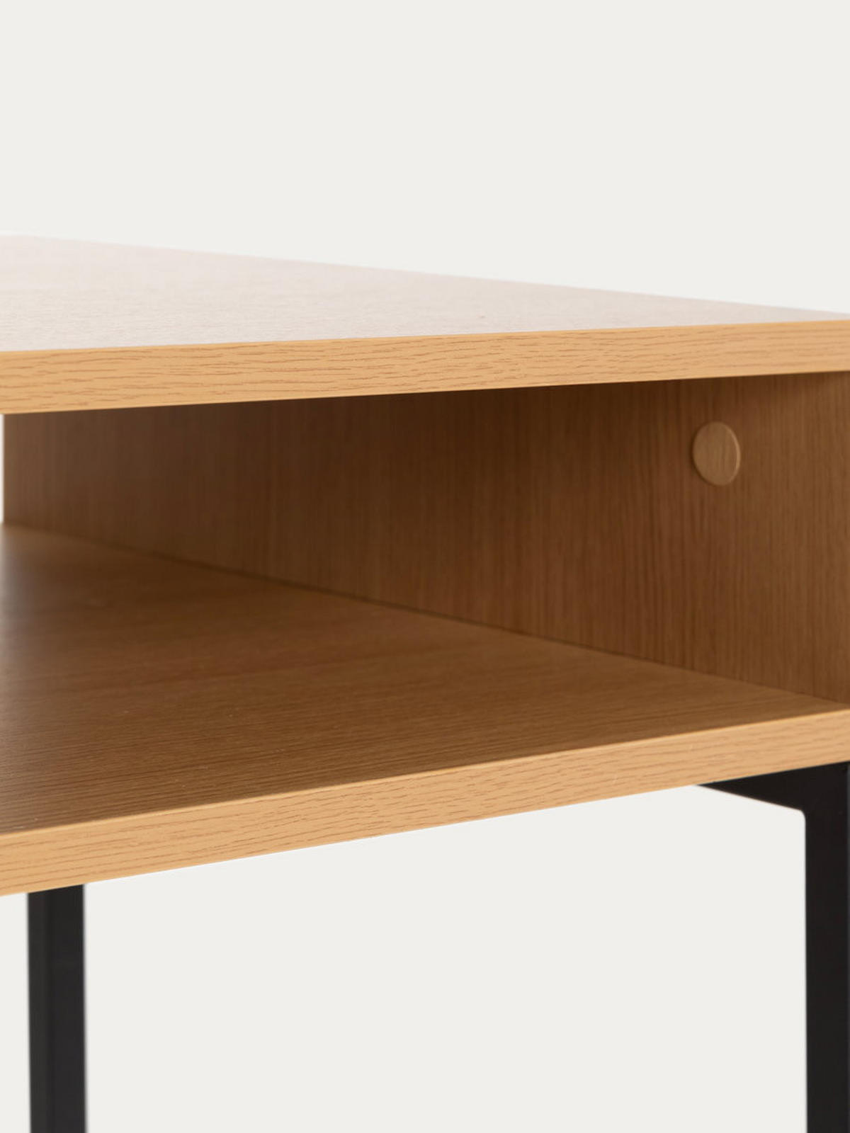 SCHREIBTISCH Bari Natur 50 x 120 - Schwarz/Braun, Holzwerkstoff (120/50/78cm) - Kenay Home