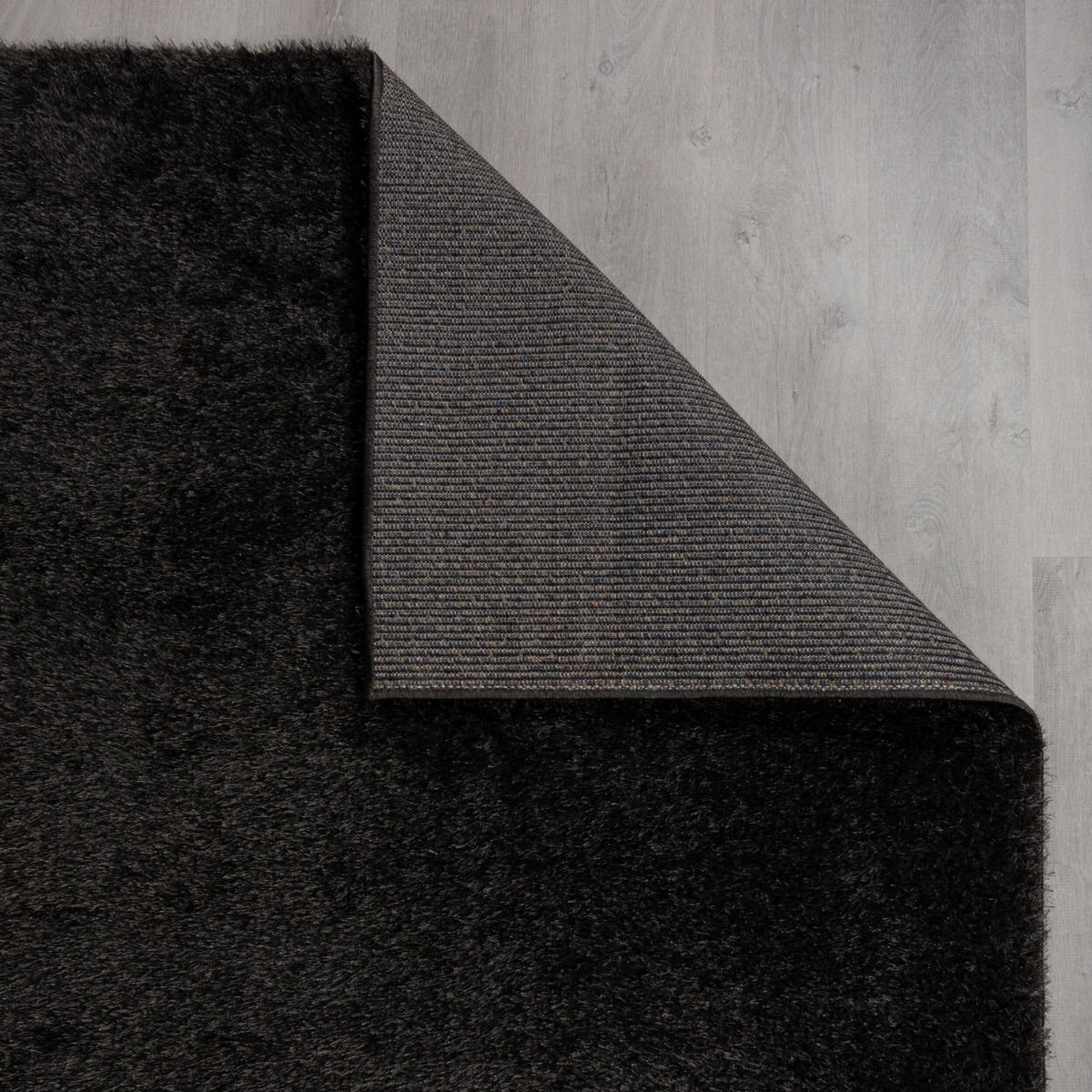 TEPPICH Hochflor Samt-Design, plüschig DOVEL, Schwarz 160x230 cm - Schwarz, Textil (160/230cm) - KADIMA DESIGN