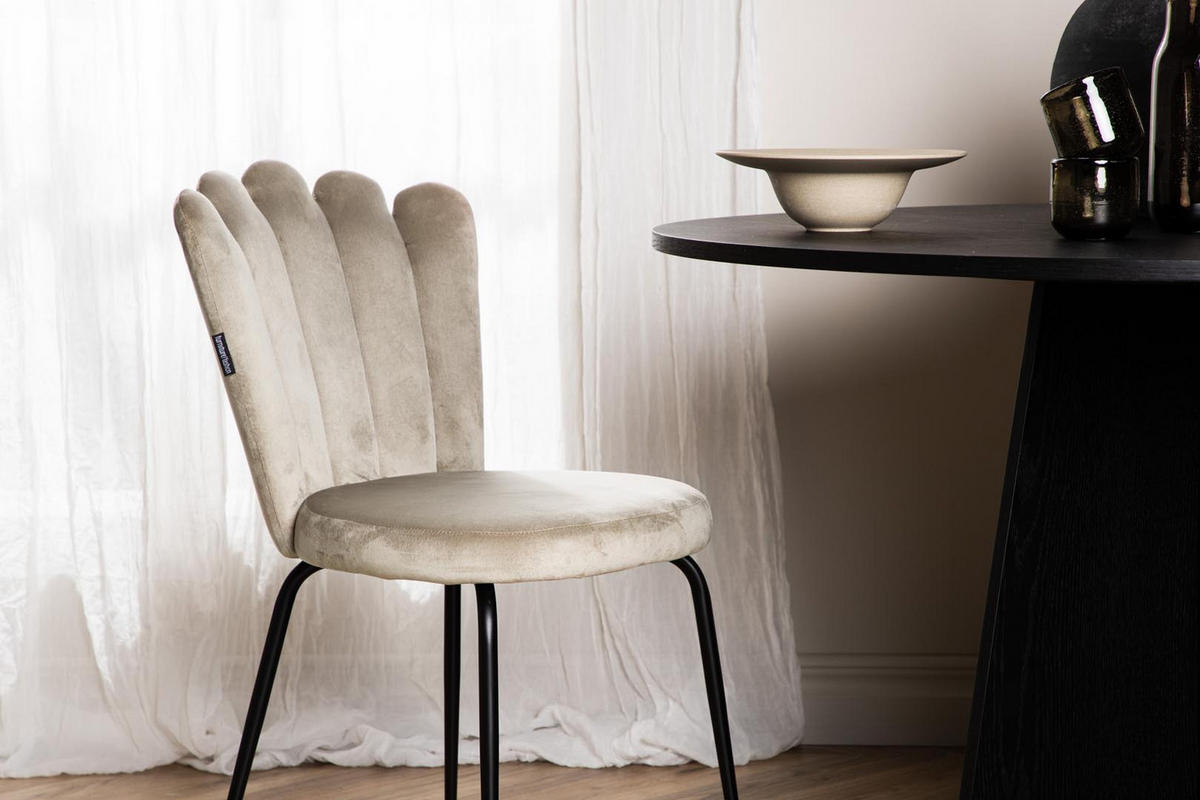 STUHL 2er-Set velours beige - Beige, Holzwerkstoff (44/82/42cm) - ebuy24