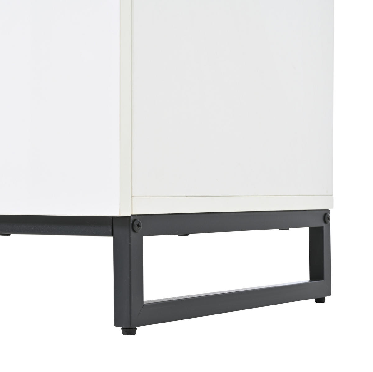 SIDEBOARD 140/39.5/78.5 cm Weiß/Schwarz aus Spanplatte mit 6 Schubladen - Weiß, Holzwerkstoff (39.5/78.5/140cm) - OKMYHOME