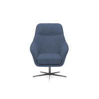 RELAXSESSEL Collection Drehstuhl CUBO – komfortabel, drehbar, modernes Design, 76x97x76 cm, Farbe - Schwarz/Dunkelblau, Holz/Textil (76/97/76cm) - DomoHome