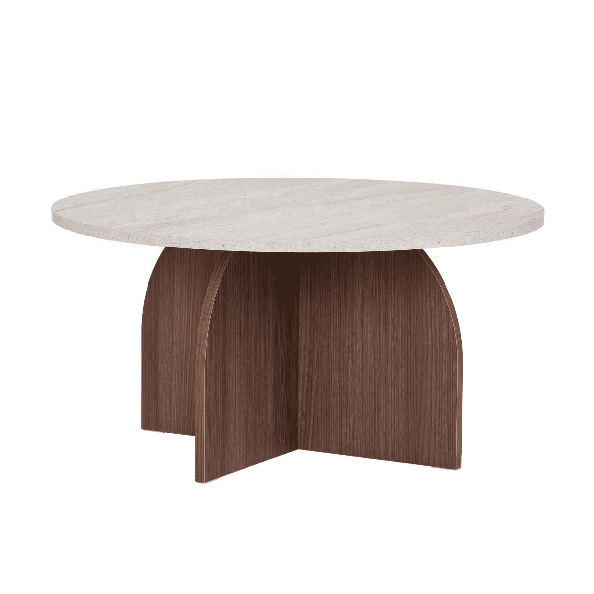 BEISTELLTISCH mit rundem Tischplatte 80/40/80 cm - Beige/Braun, Holzwerkstoff (80/80/40cm) - Calicosy