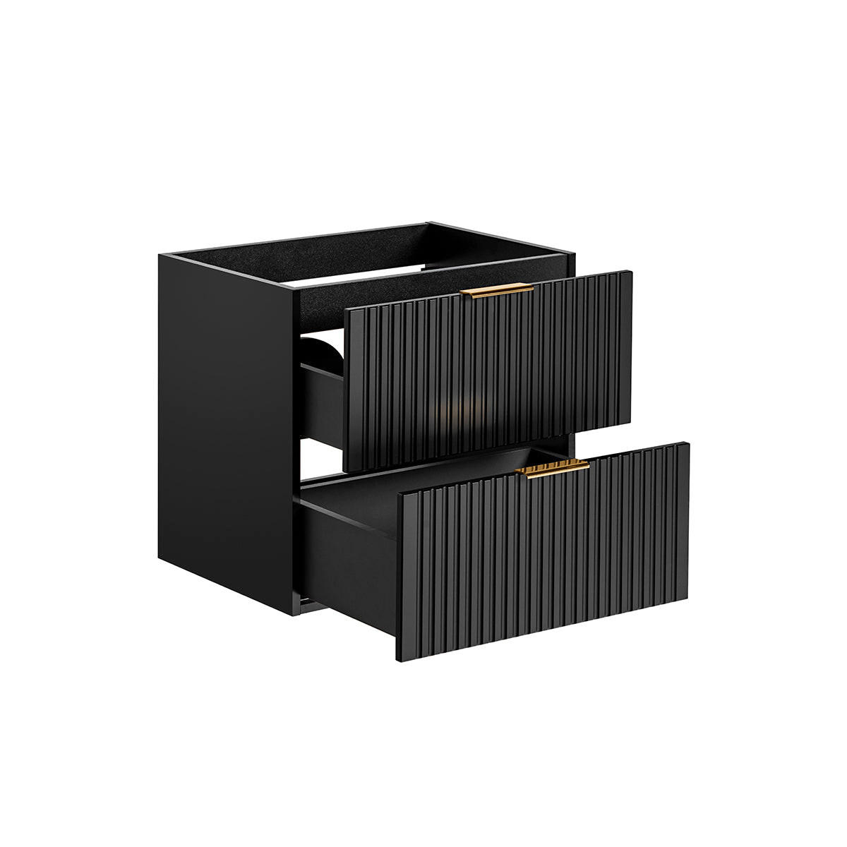 WASCHTISCHUNTERSCHRANK 60.2cm Adriel Mattschwarz - Schwarz, Holzwerkstoff (60.2/57/46cm) - Petits-meubles