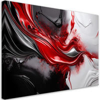 LEINWANDBILD Abstraktes Rot Schwarz 3D - Rot, Textil (100/70cm) - Feeby