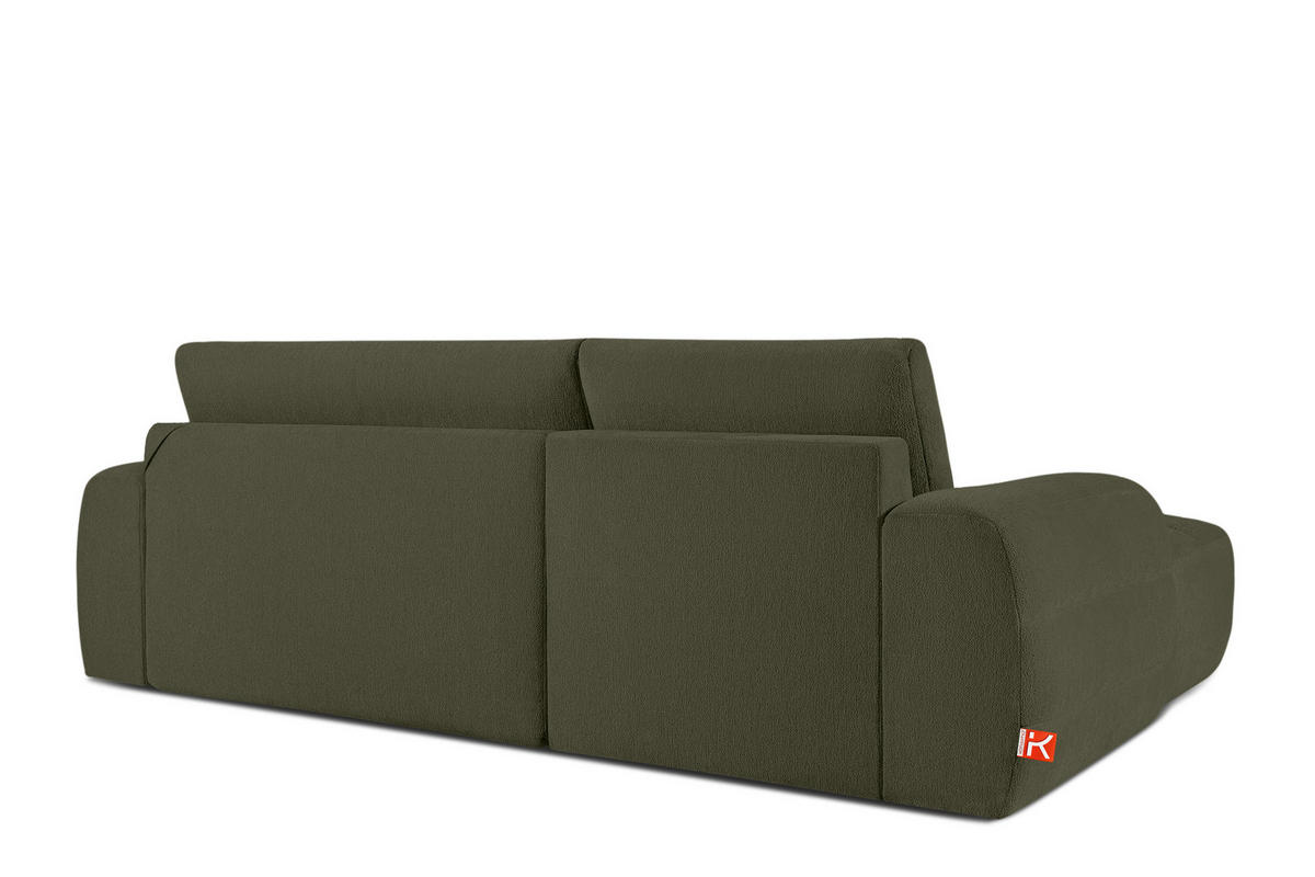 ECKSOFA LINKS BLUME, Dunkelgrün - Dunkelgrün, Holz/Holzwerkstoff (271/164cm) - KONSIMO®