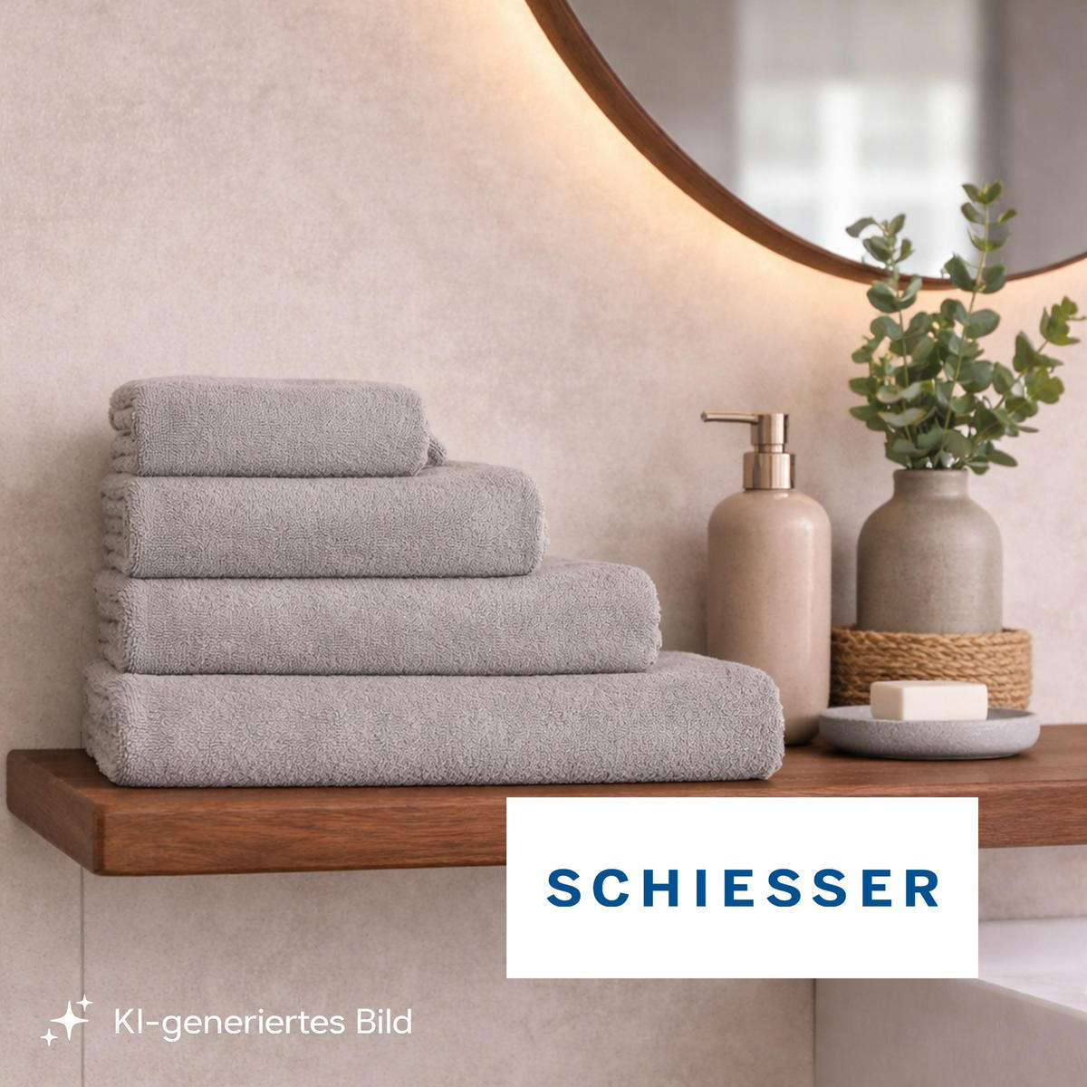 WASCHHANDSCHUHSET Milano - 5-teilig - 16x22 cm - Hellgrau - Hellgrau, Textil (16/22cm) - SCHIESSER