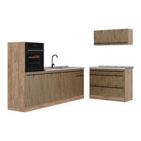 KUCHYNSKÝ KÚT R-Line, Remeselný dub/Dub Goldkraft, 220 cm Marmori työtaso - dub medový/dub artisan, kompozitné drevo (220/143/60cm) - Vicco
