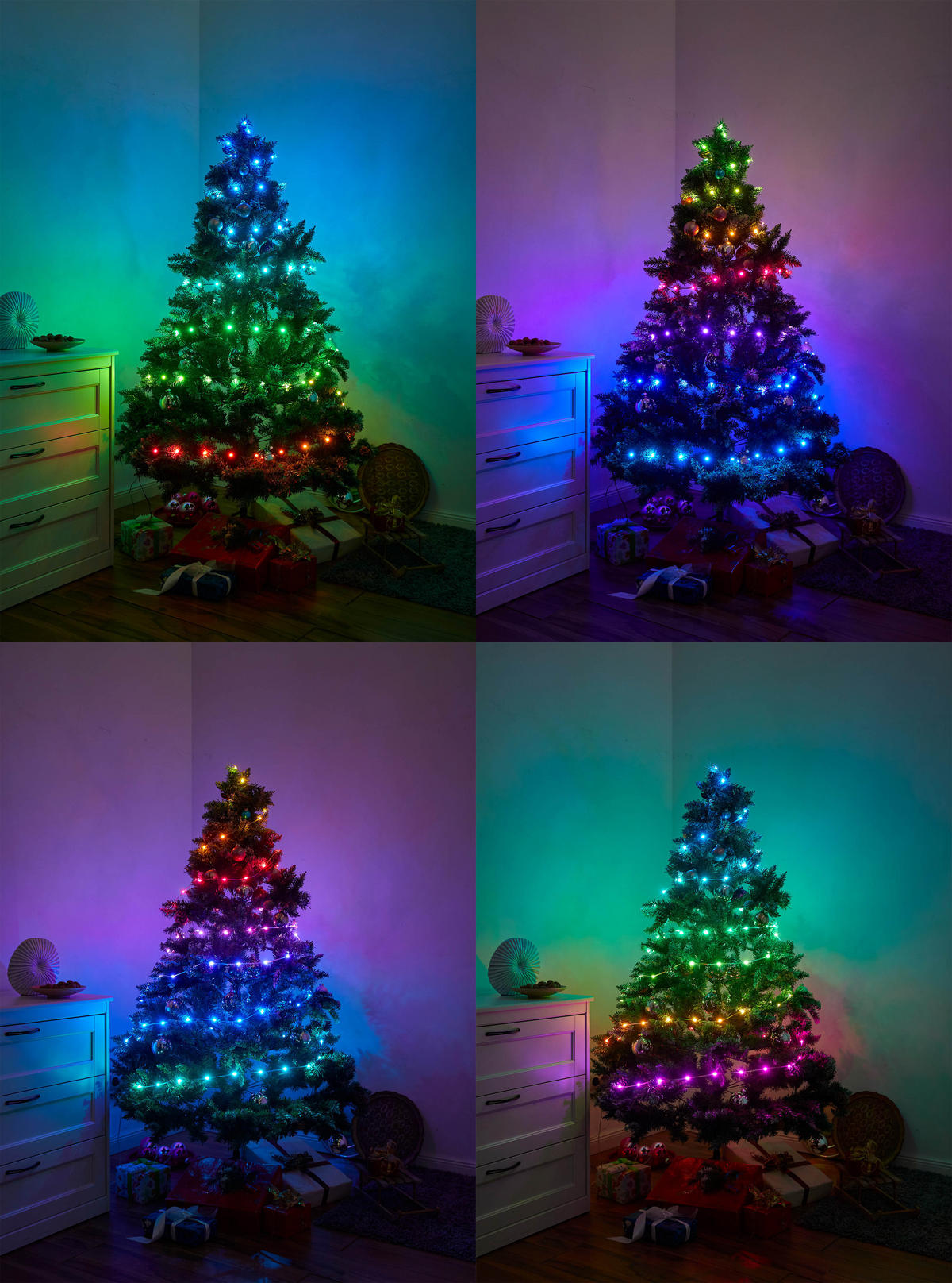LED-EFFEKTLICHTERKETTE - mit Musiksensor, 100 Mikro-LEDs, IP44 wetterfest für Innen und Außen, 10m Länge, 5m Zuleitung - Weiß, Kunststoff (100cm) - Northpoint
