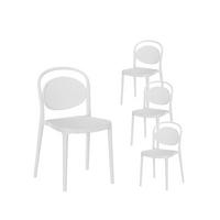 GARTENSTUHL Kira Weiß 43 cm x 80 cm 4er-Set - Weiß, Kunststoff (43/80/53cm) - Klast Home