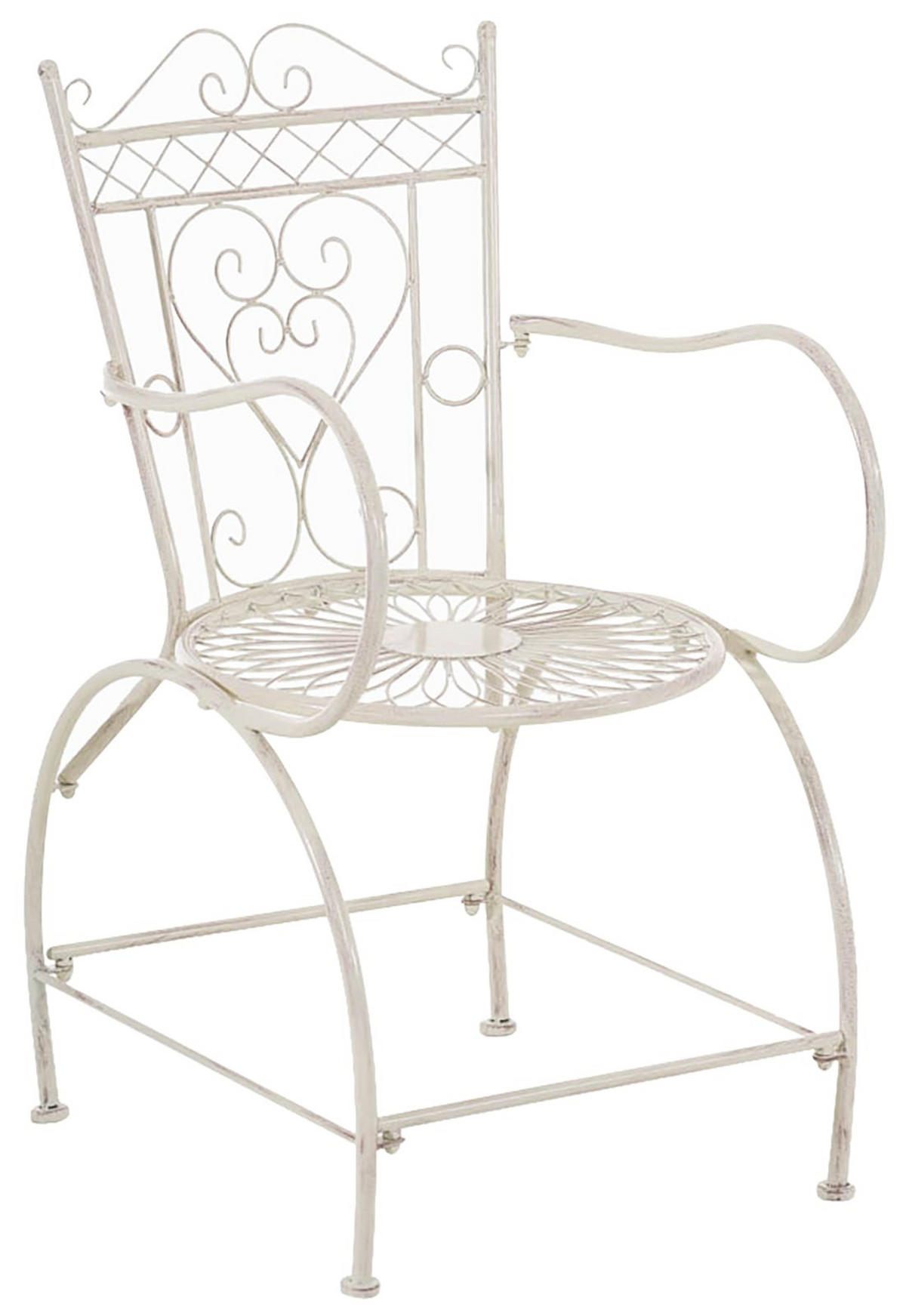 GARTENSTUHL 2er Set Metall antik-creme - Creme, Metall (48/88/60cm) - CLP