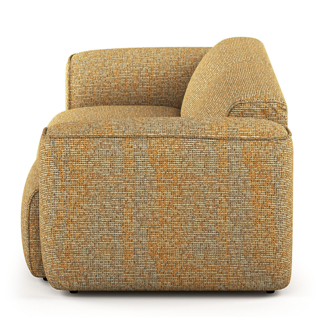 3-SITZER SOFA - Schwarz/Honig, Kunststoff/Textil (251/71/102cm) - home24